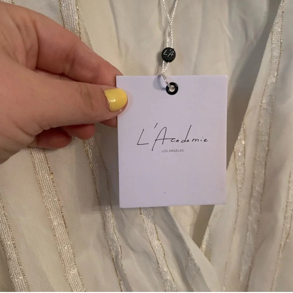 XXS new with tags L’academie bodysuit ivory Zoe stripe from Revolve - Picture 4 of 6